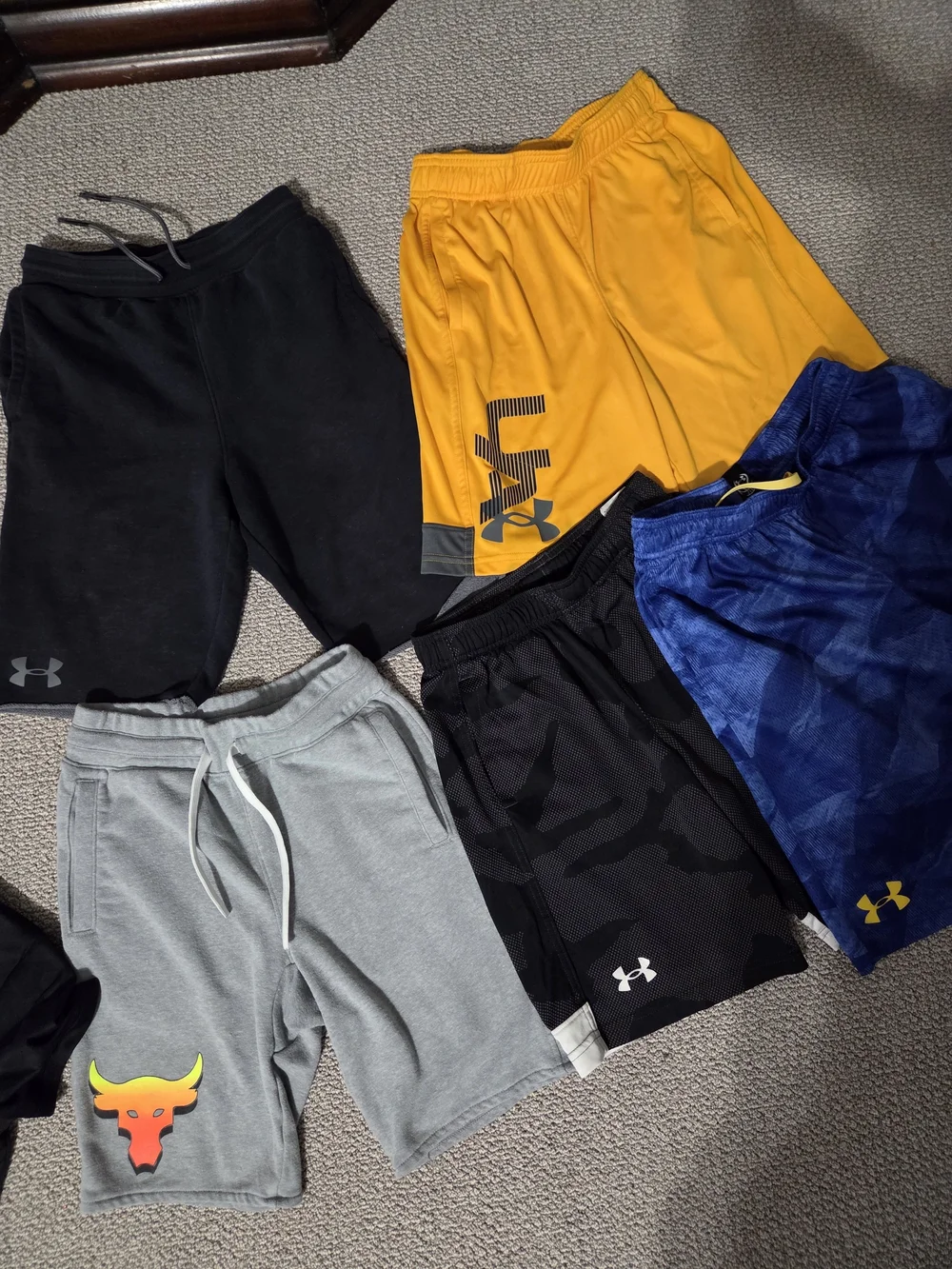 Under Armour Shirt And Shorts Athletic Mix — Navy, Gray, Yellow, Orange